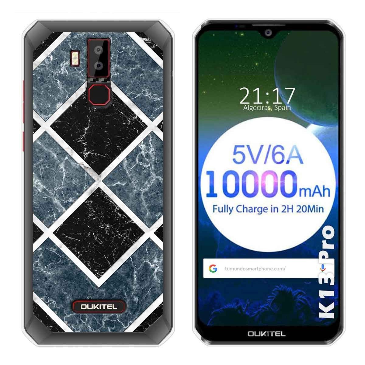 Tumundosmartphone Funda Gel Tpu para Oukitel K13 Pro diseño Mármol 06 Dibujos