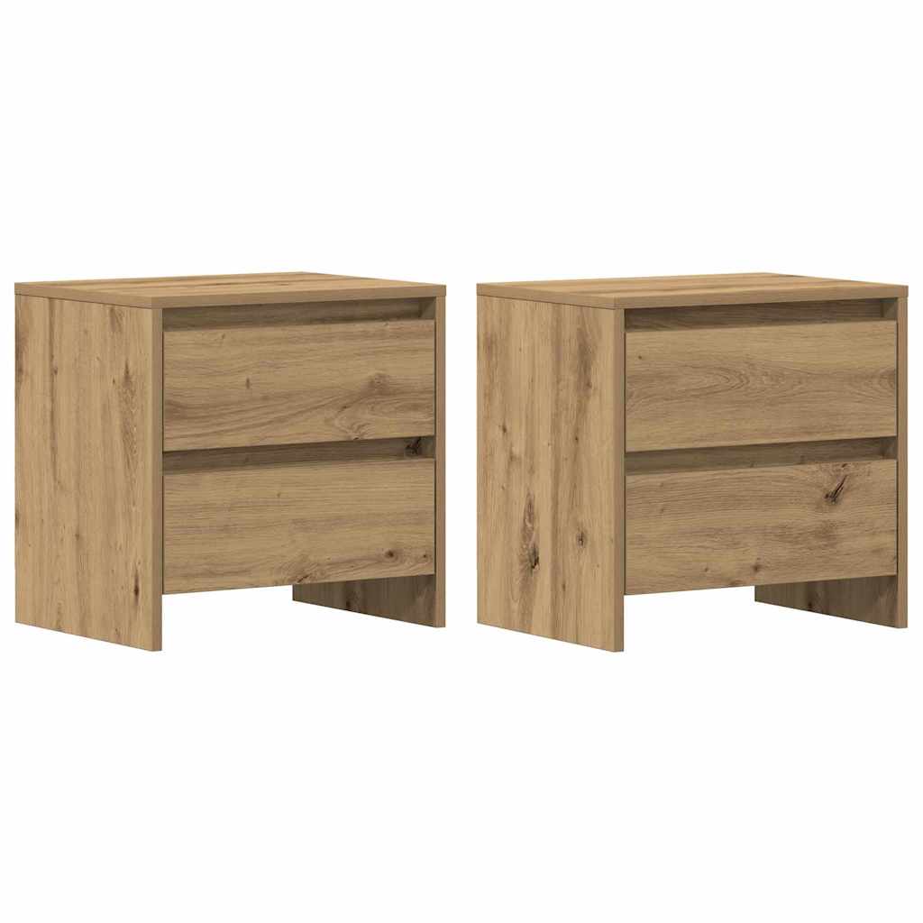 vidaXL Armario de Noche 2 pcs Roble artesanal 45 x 34 x 44,5 cm