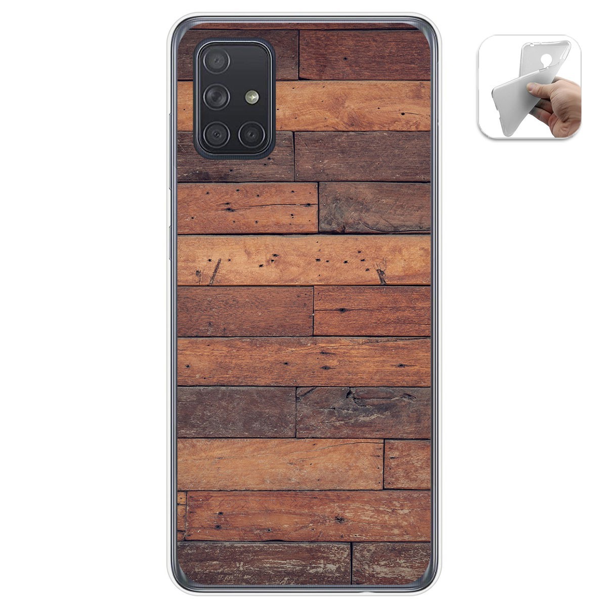 Tumundosmartphone Funda Gel Tpu para Samsung Galaxy A71 5G diseño Madera 03 Dibujos
