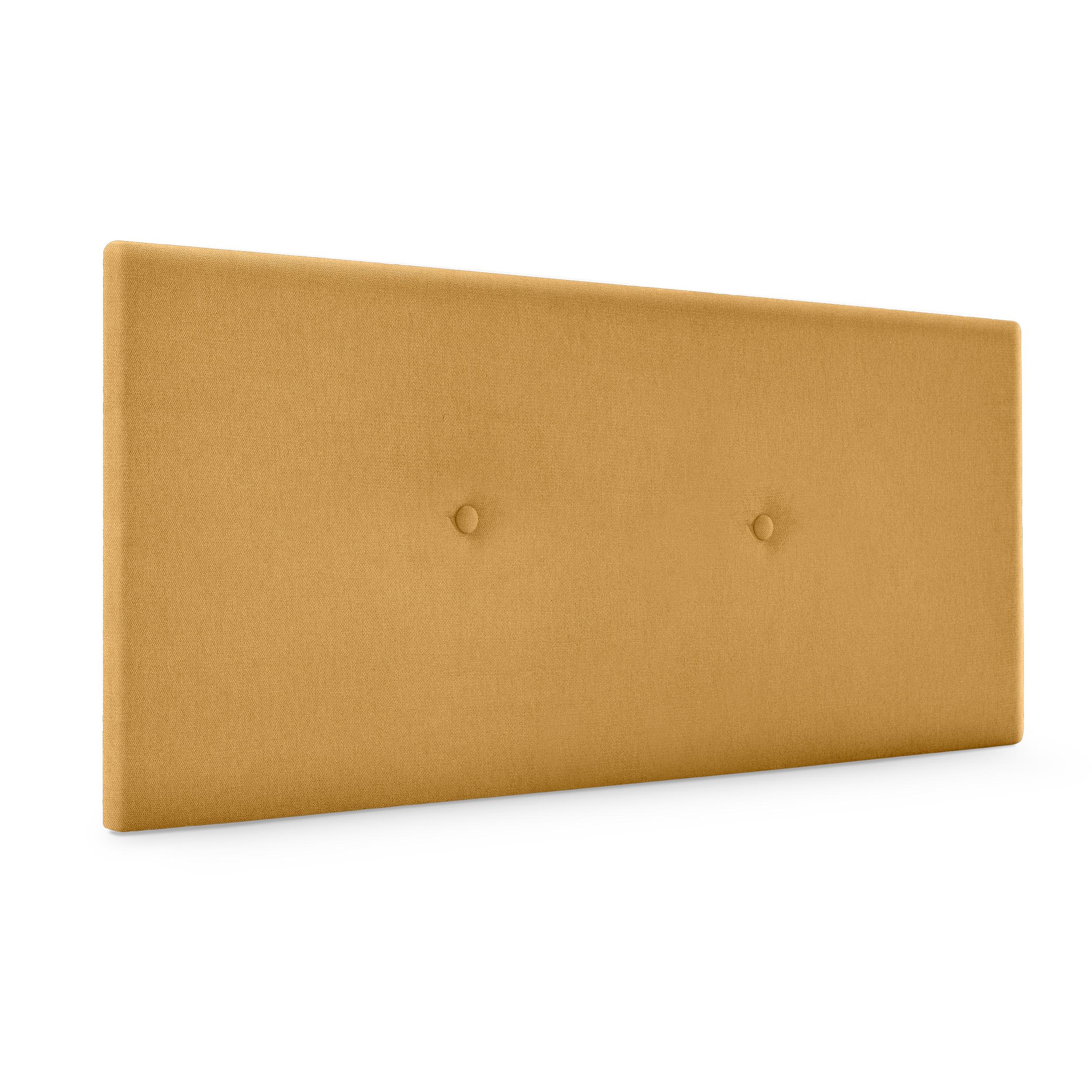 DHOME Cabecero de Polipiel o Tela Acualine Liso con Botones Tapizado Colores Cabezal Lujo Cama Dormitorio Moderno Acolchado (Mostaza Tela)