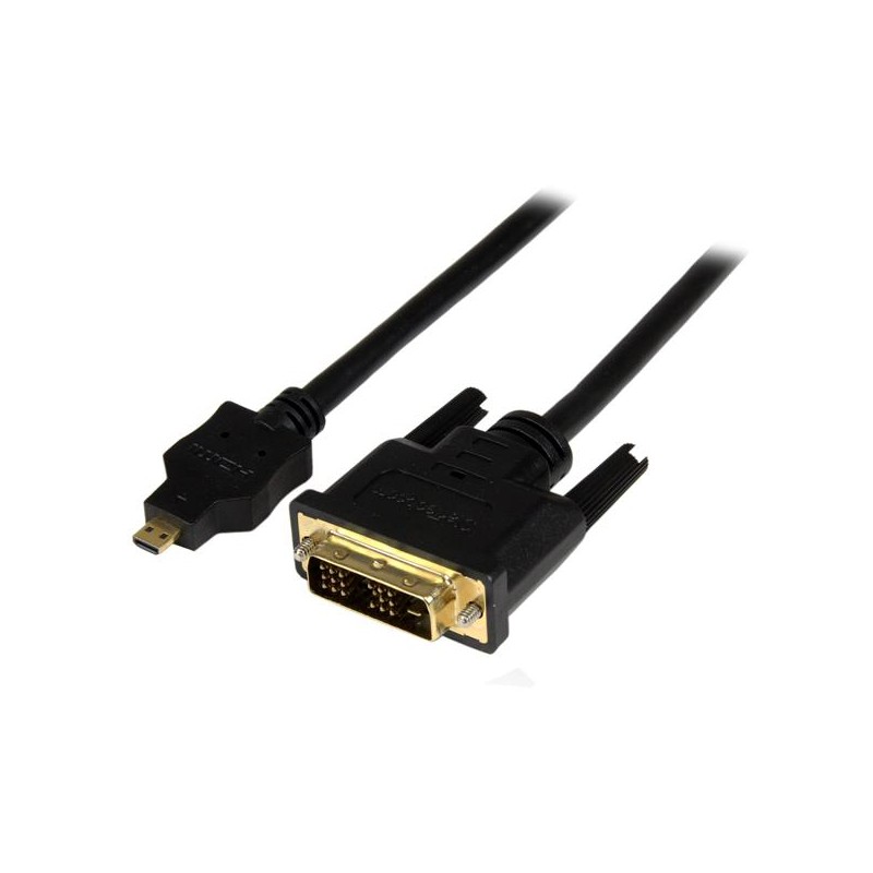StarTech.com - Cable de 1m Adaptador Conversor Micro HDMI a DVI-D para Tablet y Teléfono Móvil - Convertidor de Vídeo para Dispo HDDDVIMM1M
