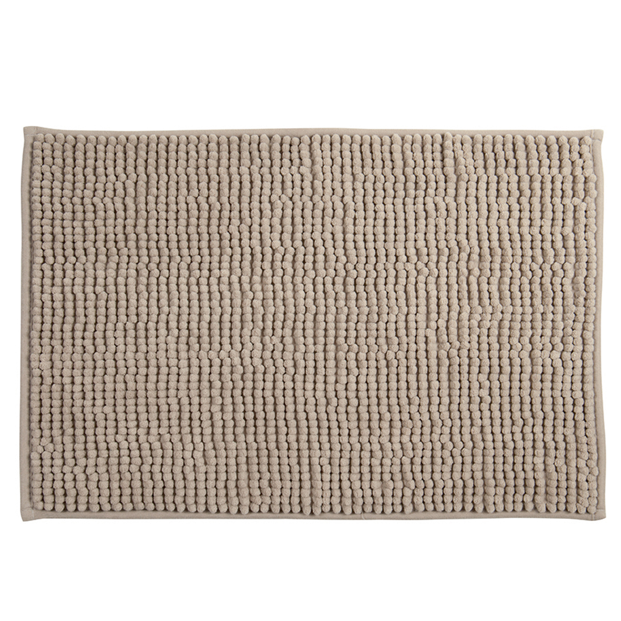 Alfombra de baño MSV "Chenille" de microfibra en color topo 40 x 60 cm