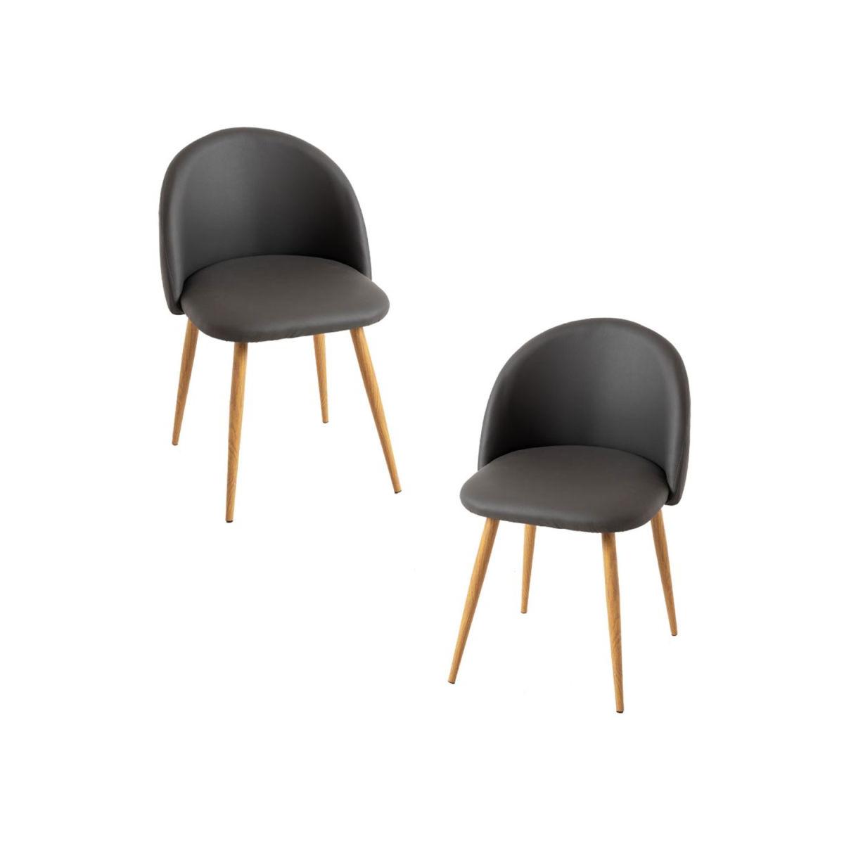 Regalos Miguel - Packs Sillas Comedor - Pack 2 Sillas Vint Polipiel - Gris