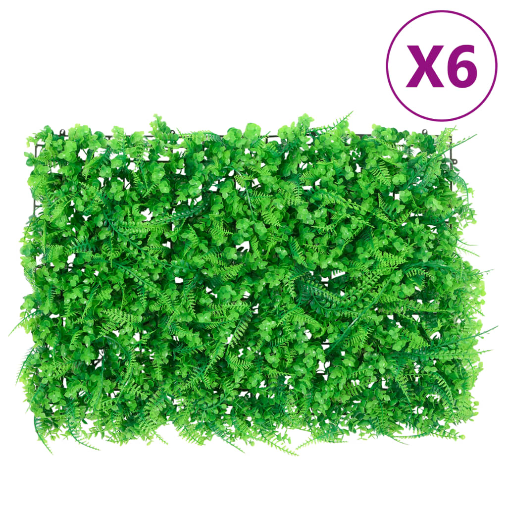 vidaXL Valla de Hojas de Helecho Artificial Enrejados Verde 40x60 cm Cantidad 6 unidades, 24 unidades