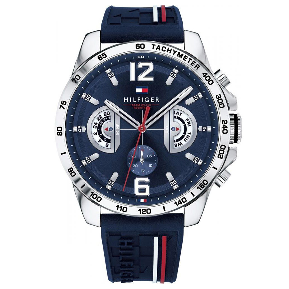 Reloj de Hombre Tommy Hilfiger 1791476, Esfera Azul de 46 MM + Caja de Regalo Elegante