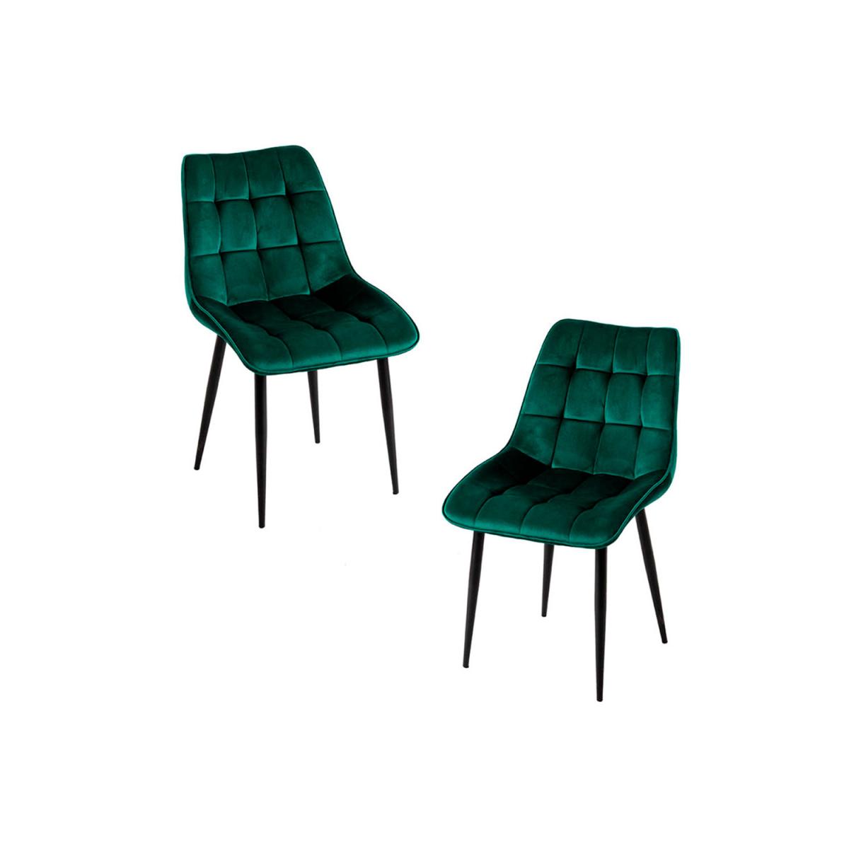 Regalos Miguel - Packs Sillas Comedor - Pack 2 Sillas Cade Terciopelo - Verde