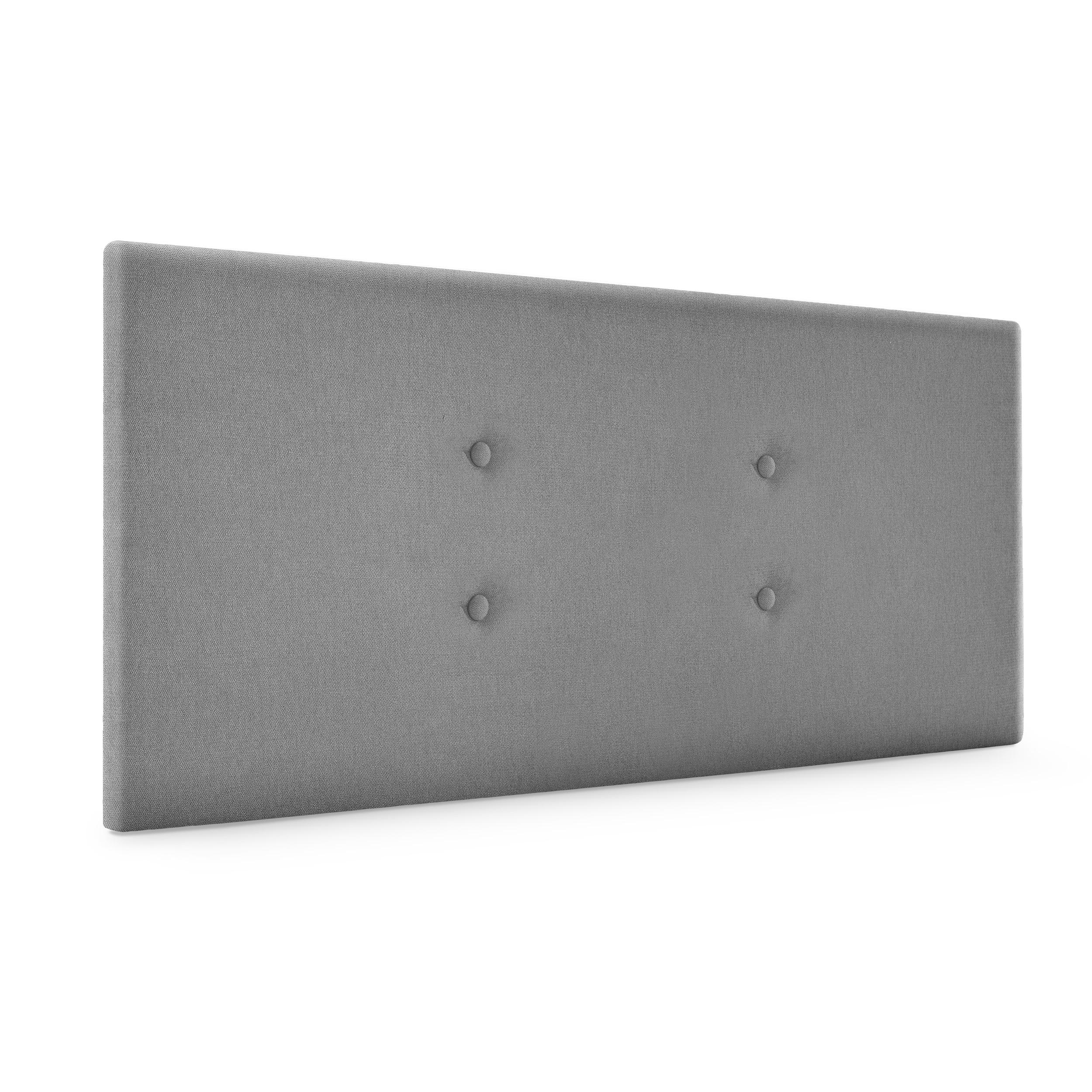 DHOME Cabecero de Polipiel o Tela Acualine con 2 Hileras de Botones Colores Cabezal Tapizado Cama Lujo (Gris Tela)