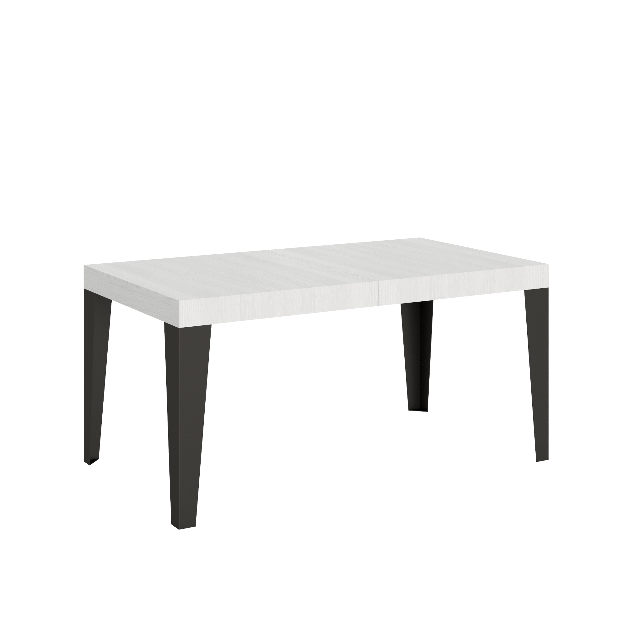Mesa extensible 160/244x80 cm Fresno blanco llama patas antracita - Itamoby