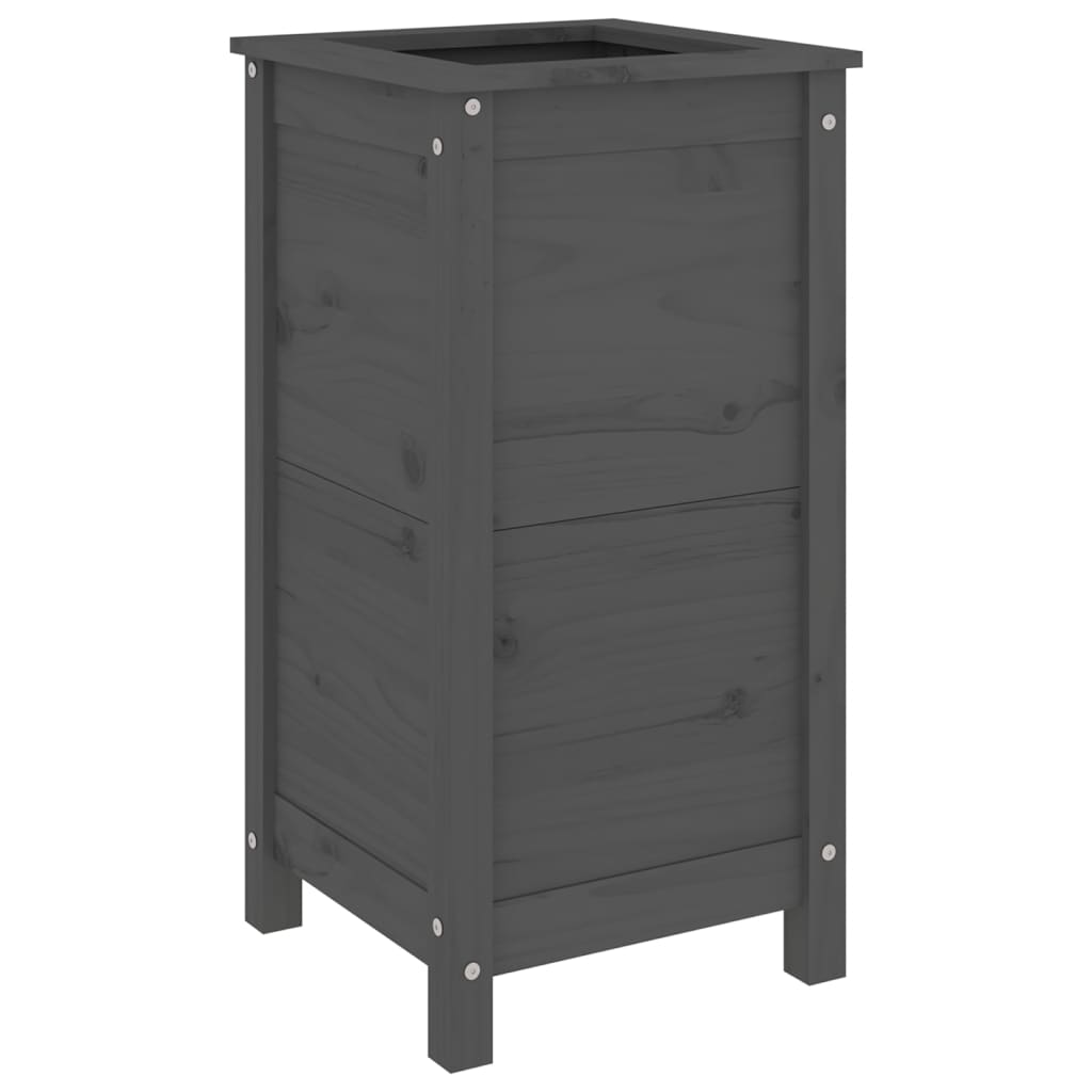 vidaXL Jardinera madera maciza de pino 40x40x78 cm Color Pino natural,  Pino blanco,  Pino gris y mas