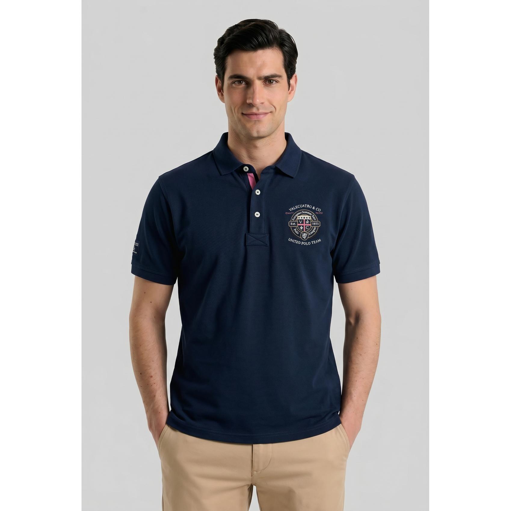 Polo Valecuatro semibordado United azul marino