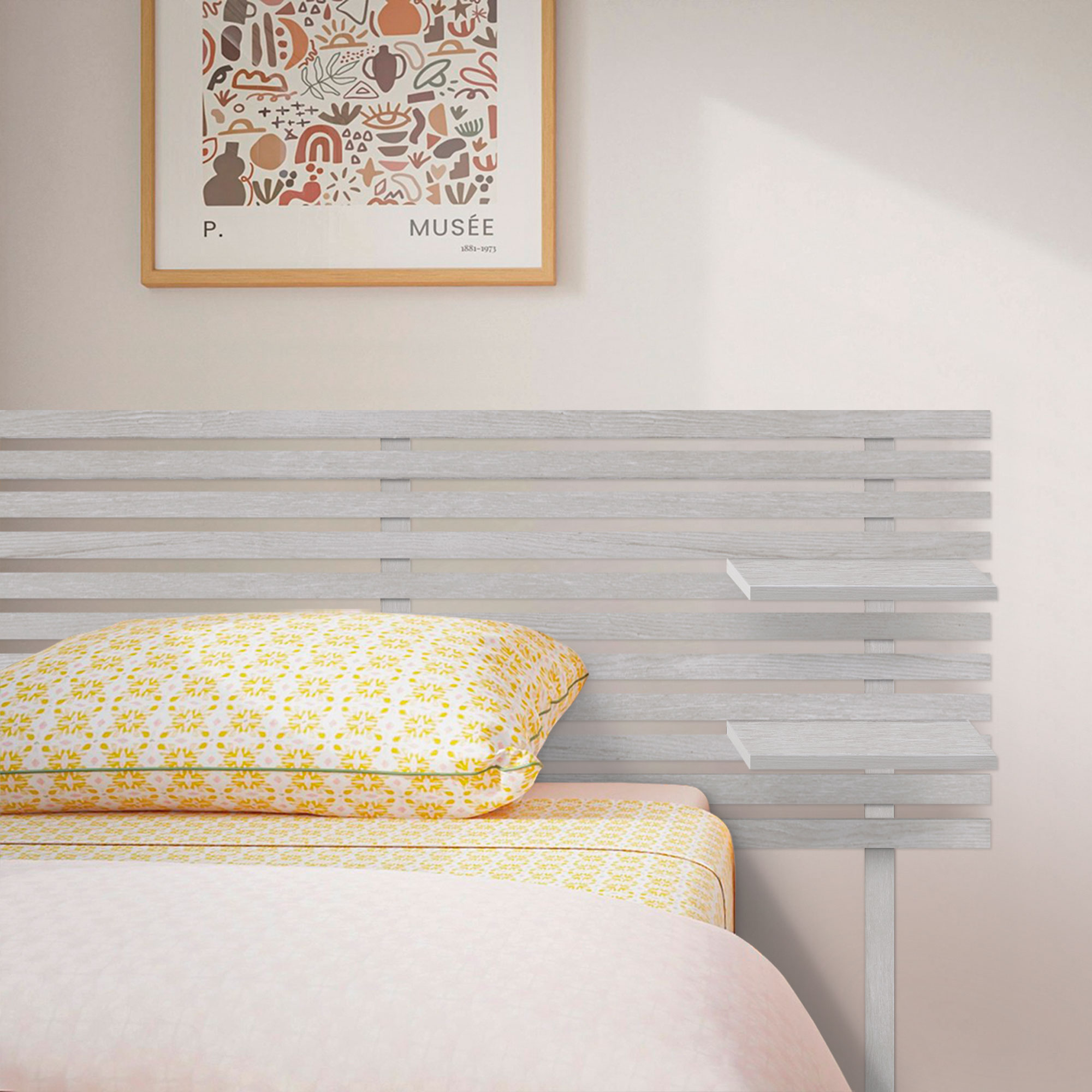 Cabecero con Estantes de Madera reciclada DM Colgante Pared Estilo Palet Japones