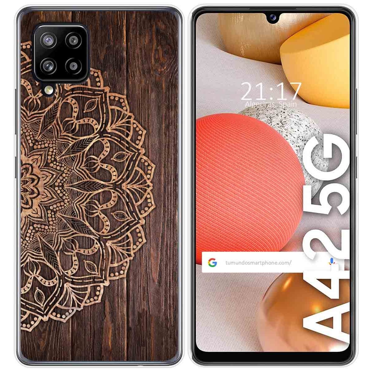 Tumundosmartphone Funda Gel Tpu para Samsung Galaxy A42 5G diseño Madera 06 Dibujos