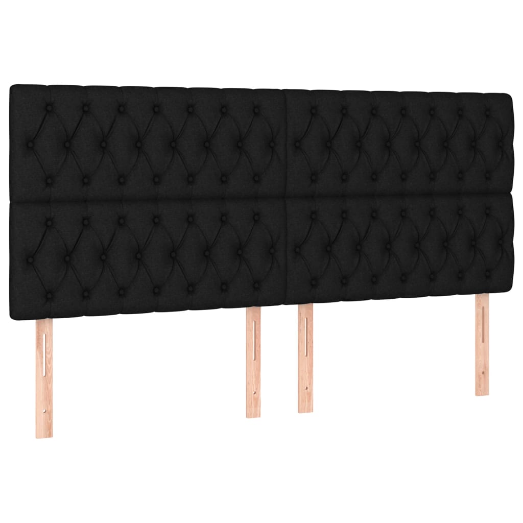 vidaXL Cabecero con luces LED tela negro 180x7x118/128 cm