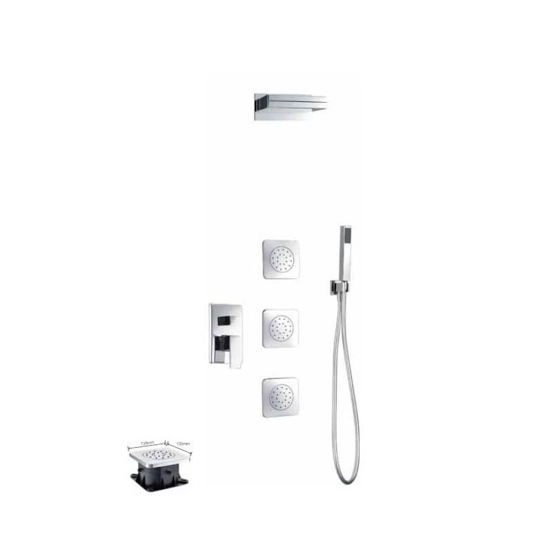 Imex Formentera GPE008 conjunto de ducha de pared en acabado cromado con diseño moderno