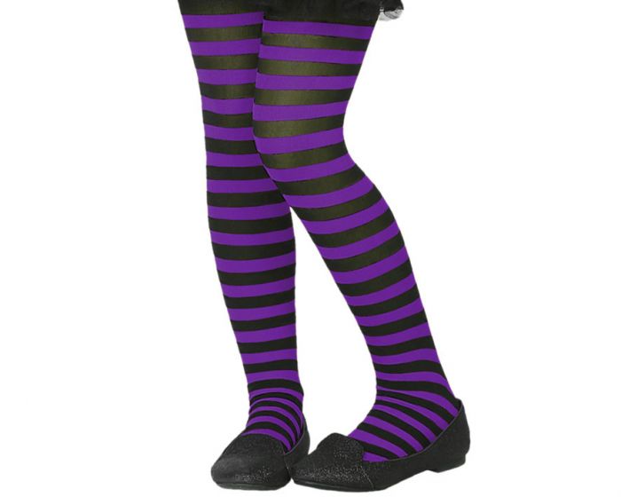 Medias a Rayas Morado Niño/Niña - Violeta/Negro 59297 - 8-12 años (130-145cm)