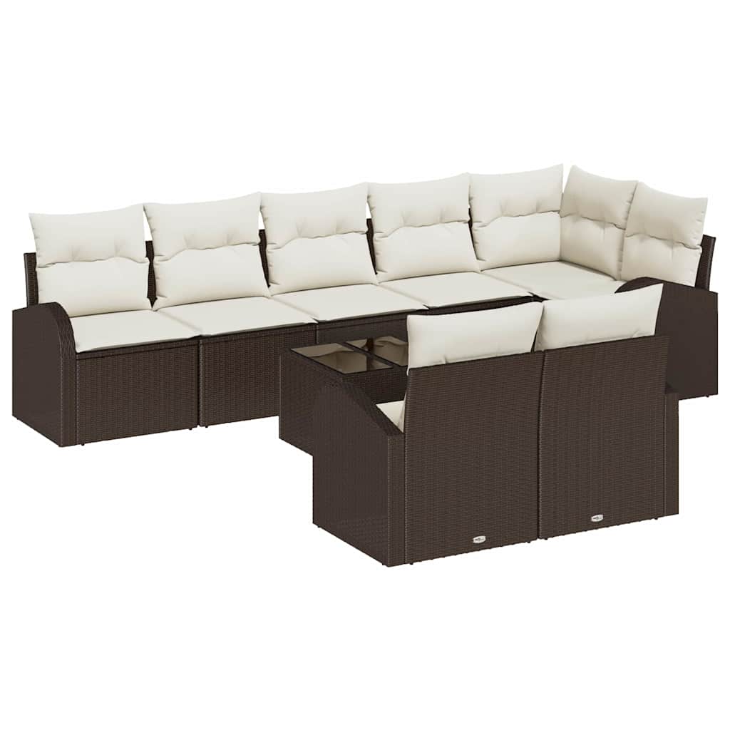 vidaXL Conjunto de sofá de jardín Marrón y crema 55 x 55 x 37 cm