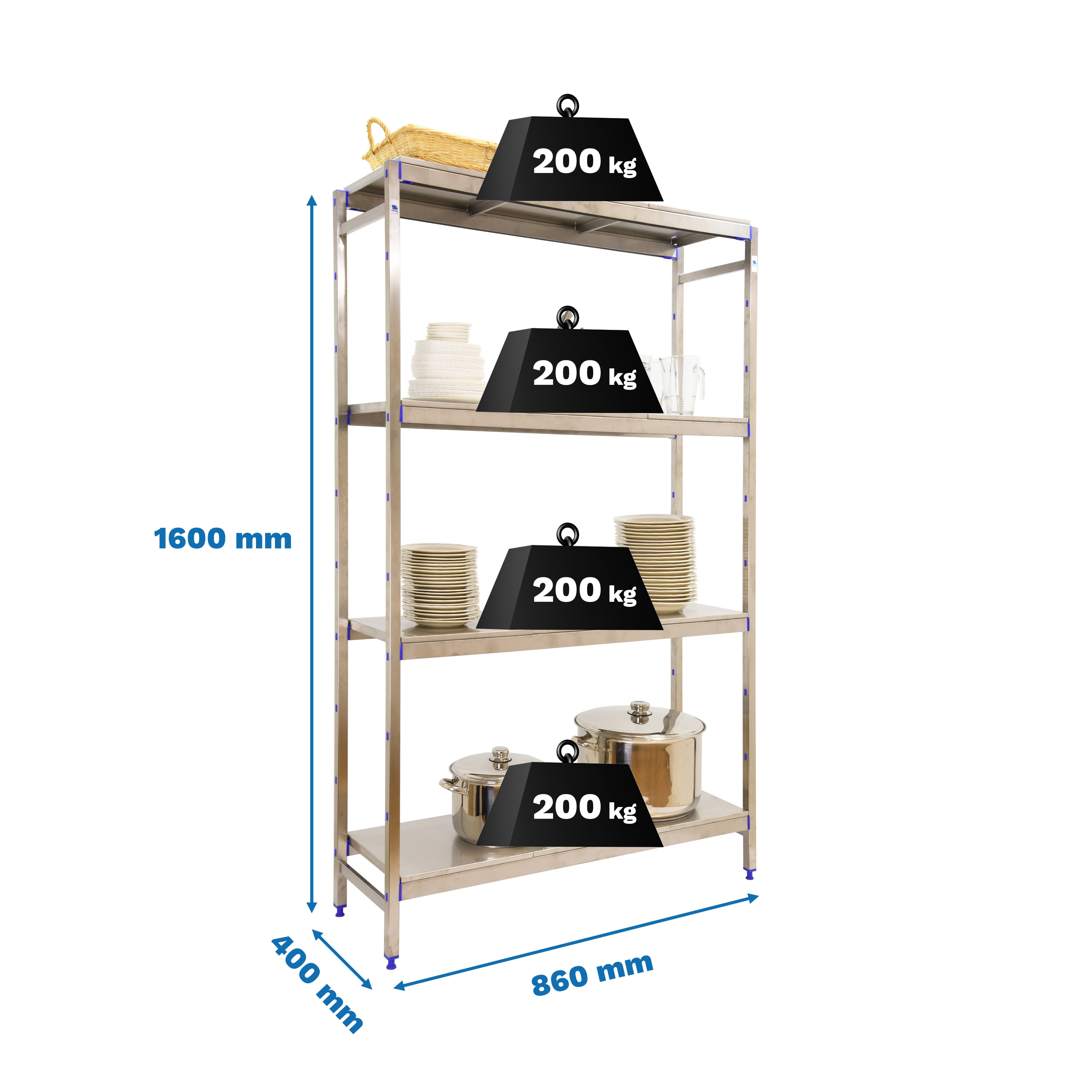 Estantería SIMONRACK Simoninox initial 4ss/1600x860x400