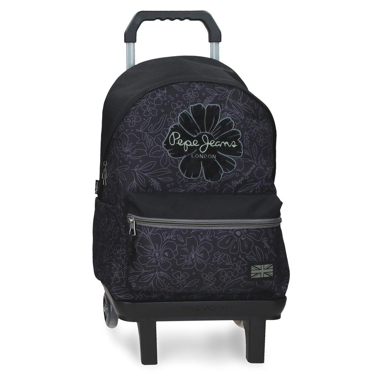 Mochila escolar con carro Pepe jeans Eloise negro