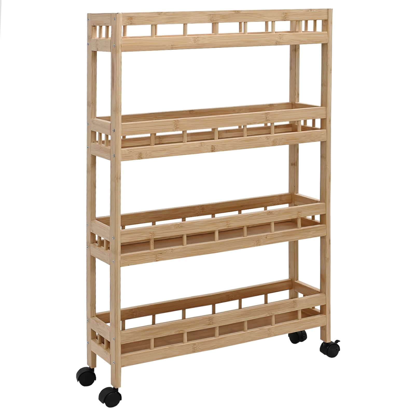 vidaXL Carrito de cocina con ruedas Natural 60 x 18 x 97 cm Bambú