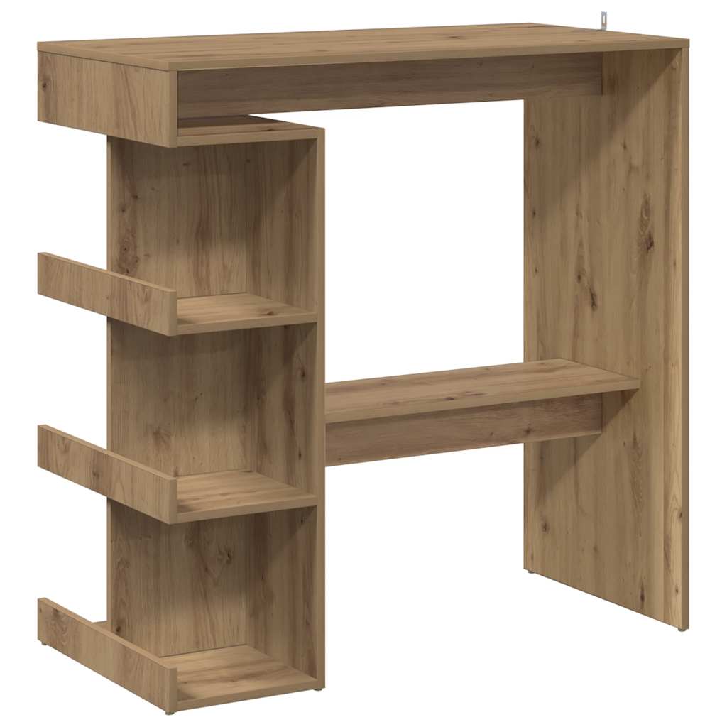 vidaXL Mesa bar con estante almacenaje roble artisan 100x48x101,5 cm