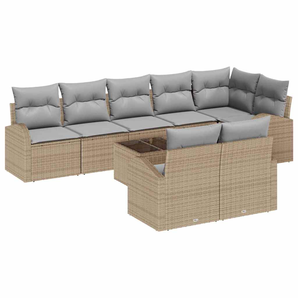 vidaXL Conjunto de sofá de jardín Beige y gris 55 x 55 x 37 cm