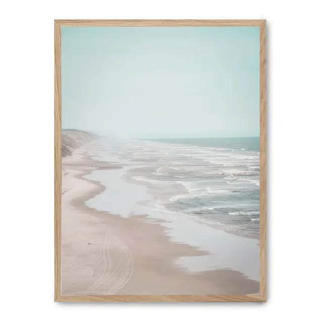 Cuadro seashore ii 30x40cm, Póster impreso en papel de primera calidad de 180gr, montado sobre marco de madera MDF acabado roble., Naturaleza - Playa