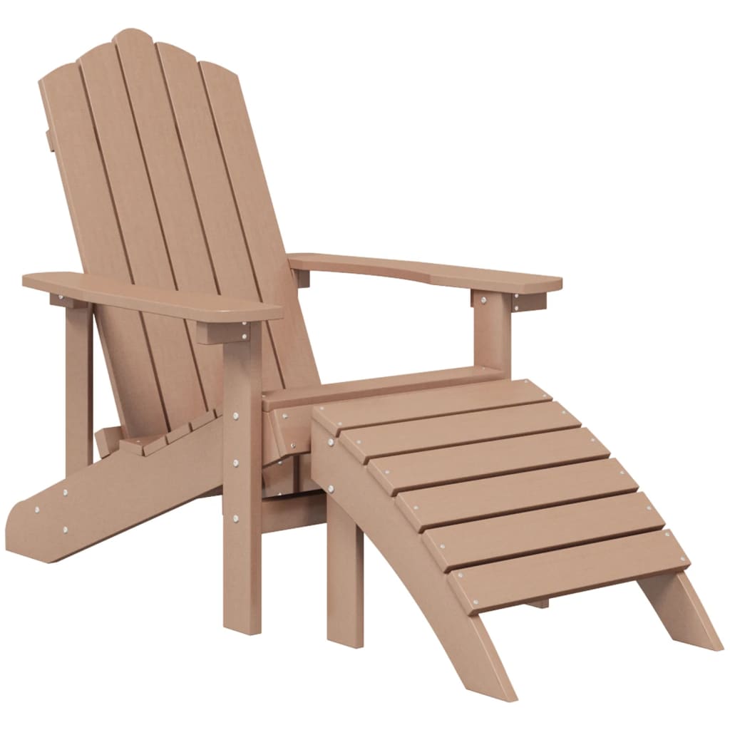 vidaXL Silla de jardín Adirondack con reposapiés HDPE
