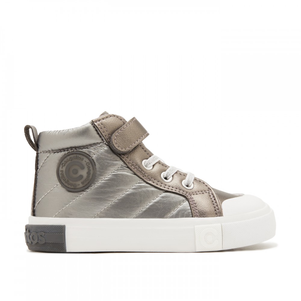 Zapatillas de lona niña CONGUITOS 264026SILVER SNEAKERS BOTA SILVER 36663 25I