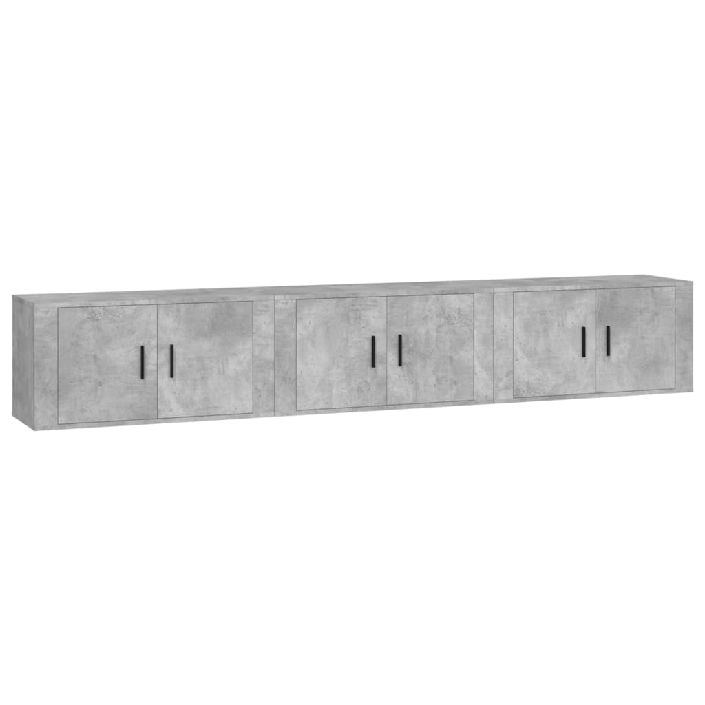 vidaXL Muebles para TV de pared 3 uds 80x34,5x40 cm, Mueble de Salon, Mueble TV, Mueble TV salon, Mesa de TV, Mueble tele