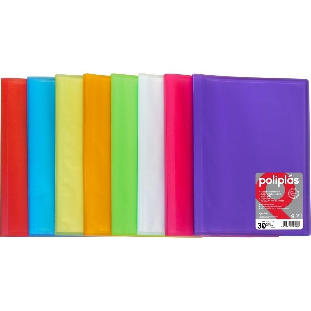 Grafoplas Carpeta Poliplás Resistente Translúcido 20 Fundas A4 Violeta