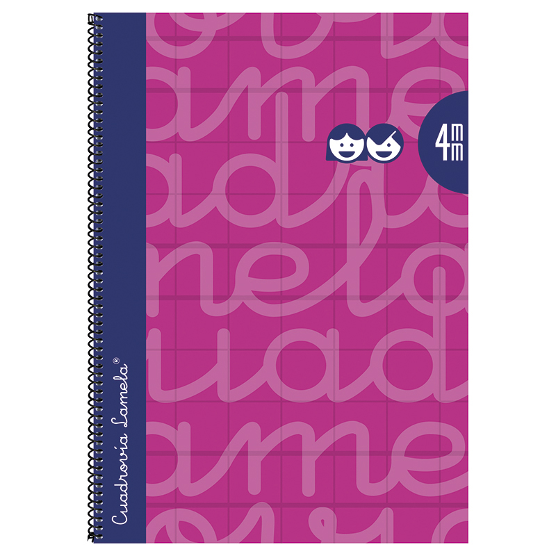 Lamela Cuaderno Espiral Fº (Folio) Cubierta Extradura Fucsia 80H 90grs Cuadrovía 4mm