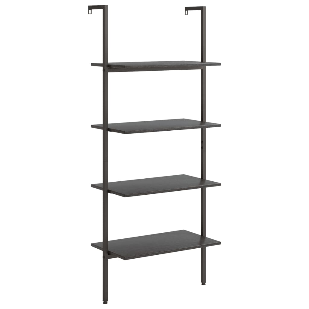 vidaXL Estantería inclinada de 4 baldas negro 64x35x152,5 cm