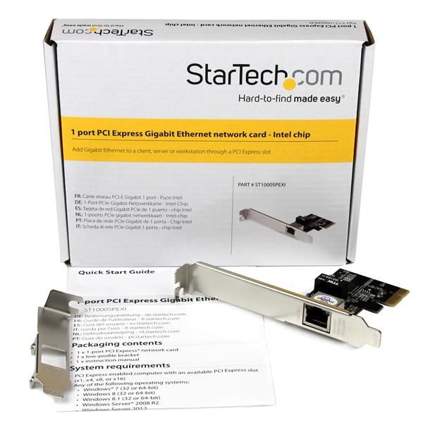 StarTech - Tarjeta de red ST1000SPEXI para PC con chipset Intel I210-AT, 1 Gbps, bajo perfil y compatibilidad amplia para entornos empresariales y gaming