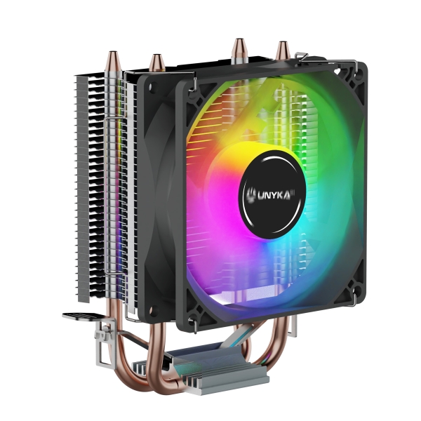 Unykach unycool h20 argb disipador cpu - multisocket universal - ventilador 90mm - iluminacion argb - color negro