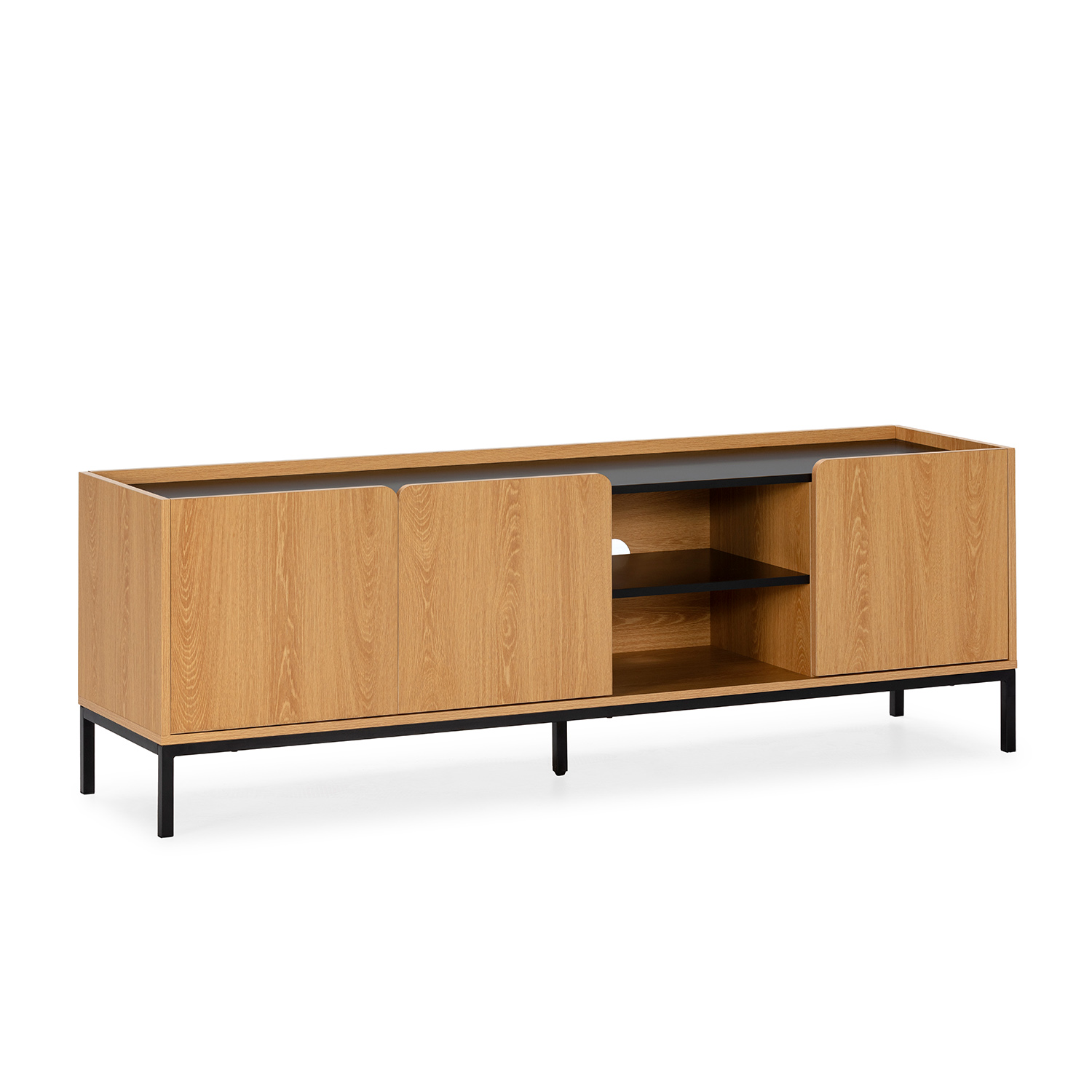 VS Venta-Stock Mueble Tv Curva 3 puertas color Roble