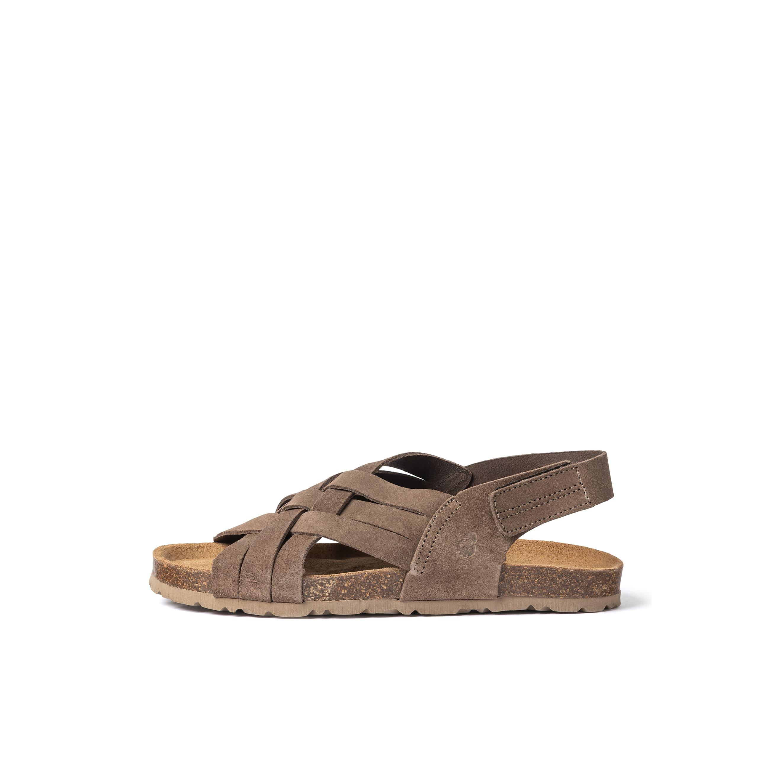 YOKONO sandalia plana VILLA-251 MARRON | Zapatos mujer Primavera-Verano | Piel vacuna  Serraje | 2 CM