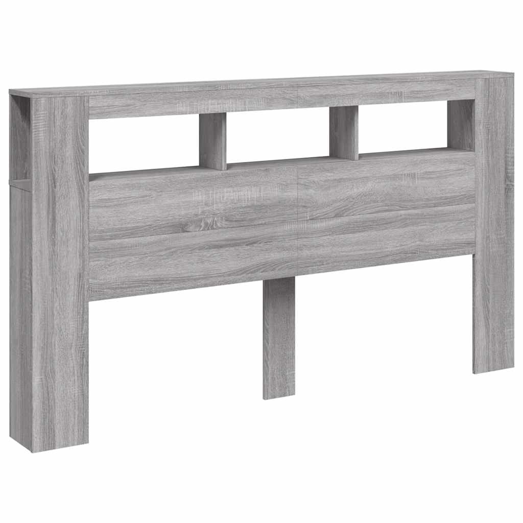 vidaXL Cabecero LED madera ingeniería gris Sonoma 180x18,5x103,5 cm