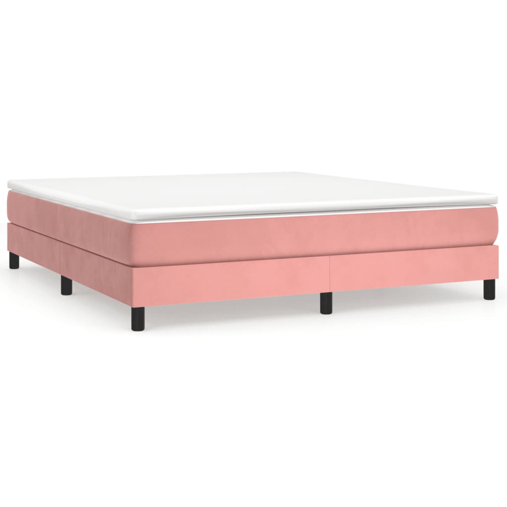 vidaXL Estructura de cama con somier terciopelo rosa 160x200 cm