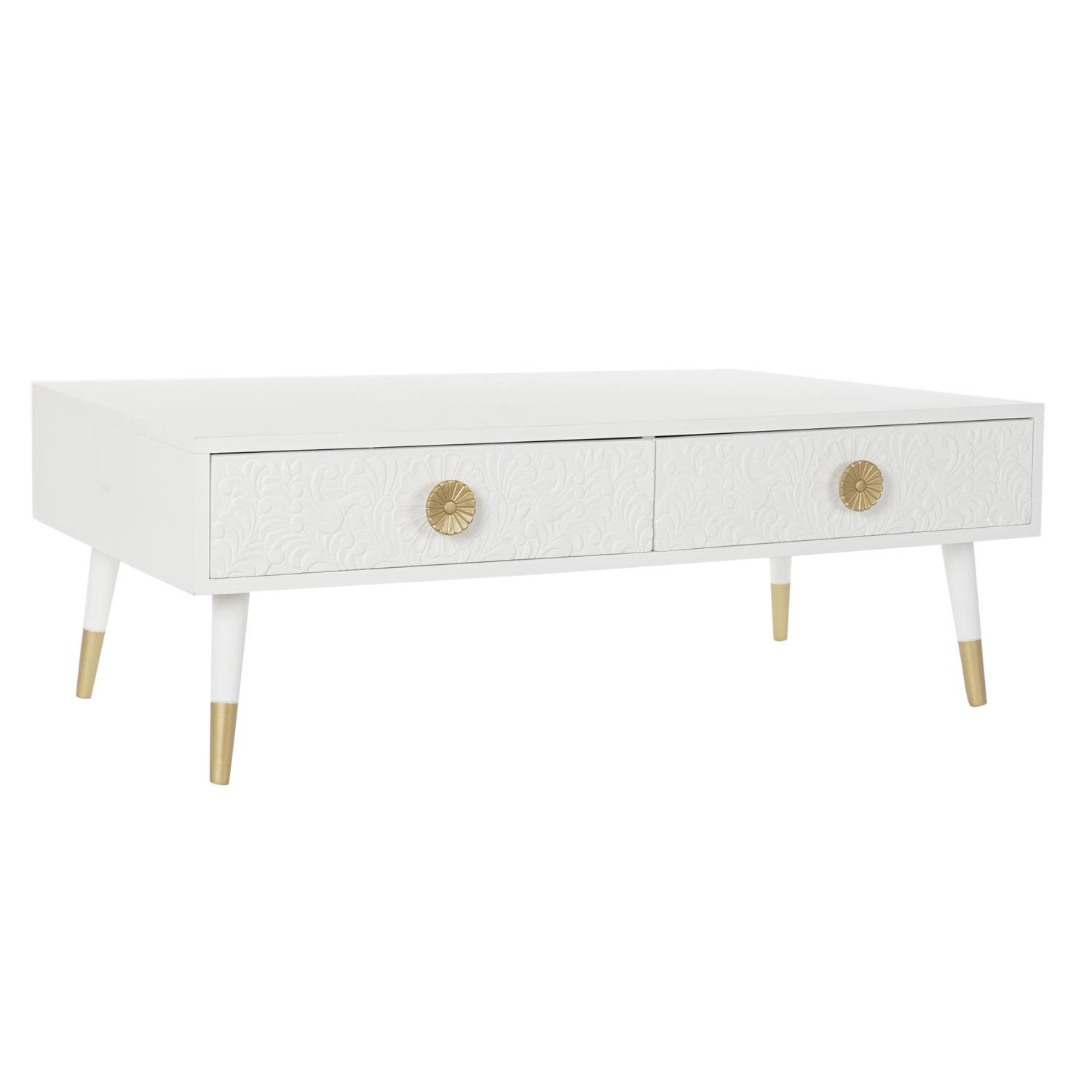Mesa Centro Mdf Abeto 120X65X42 Mandala Blanco - Fijalo - El mejor complemento para tu hogar.