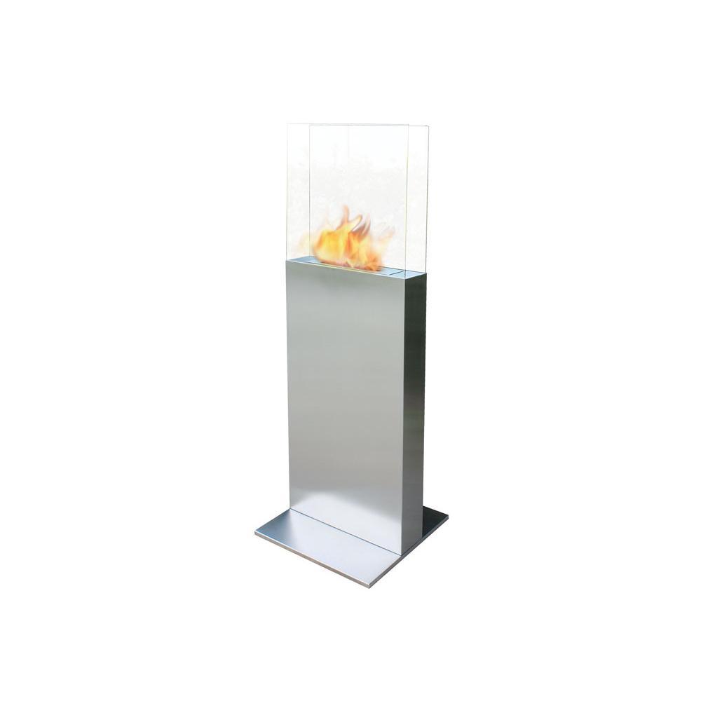 Chimenea de etanol de torre en acero y cristal templado Purline CLIO