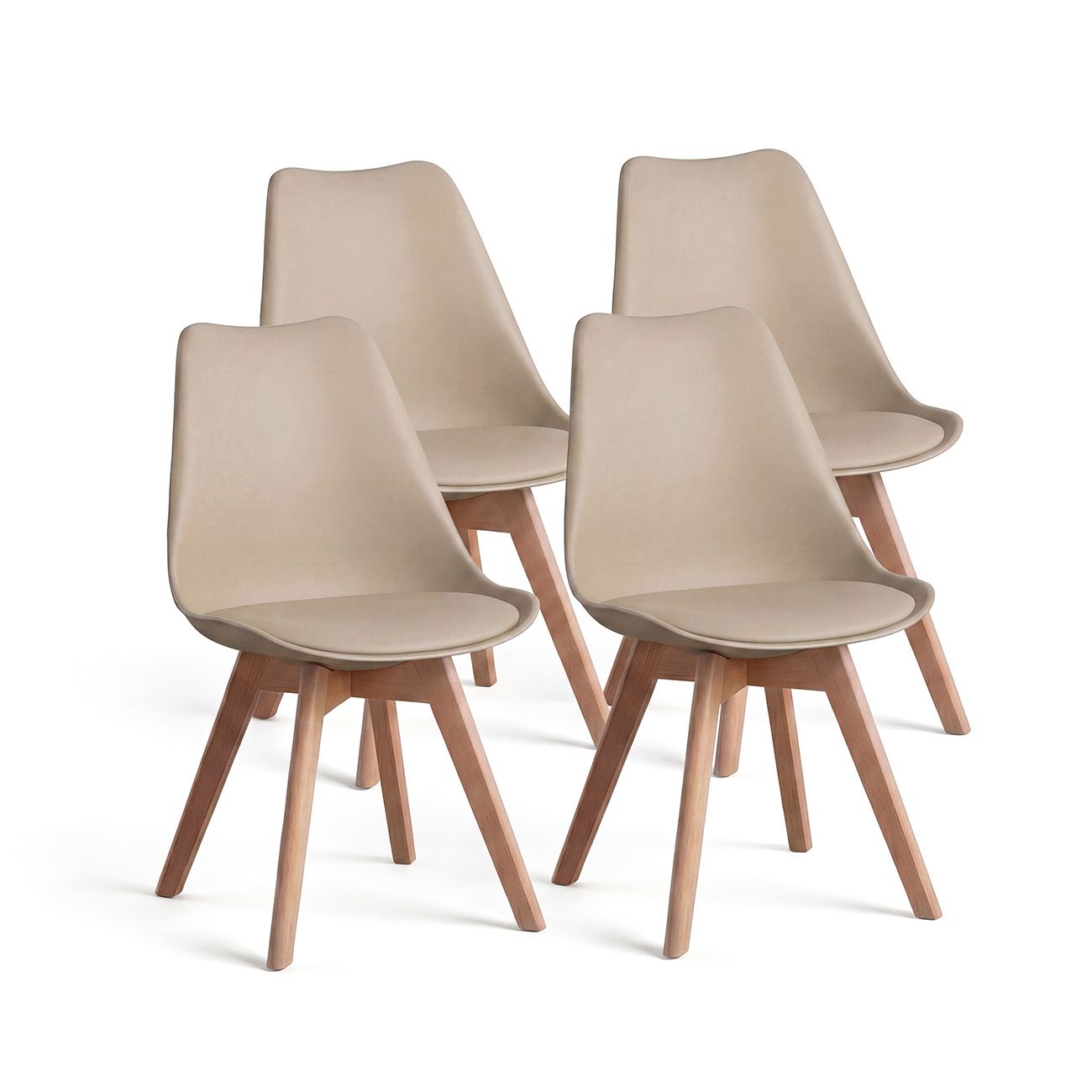 duehome - Pack 4 sillas de comedor 83x49 cm Beench