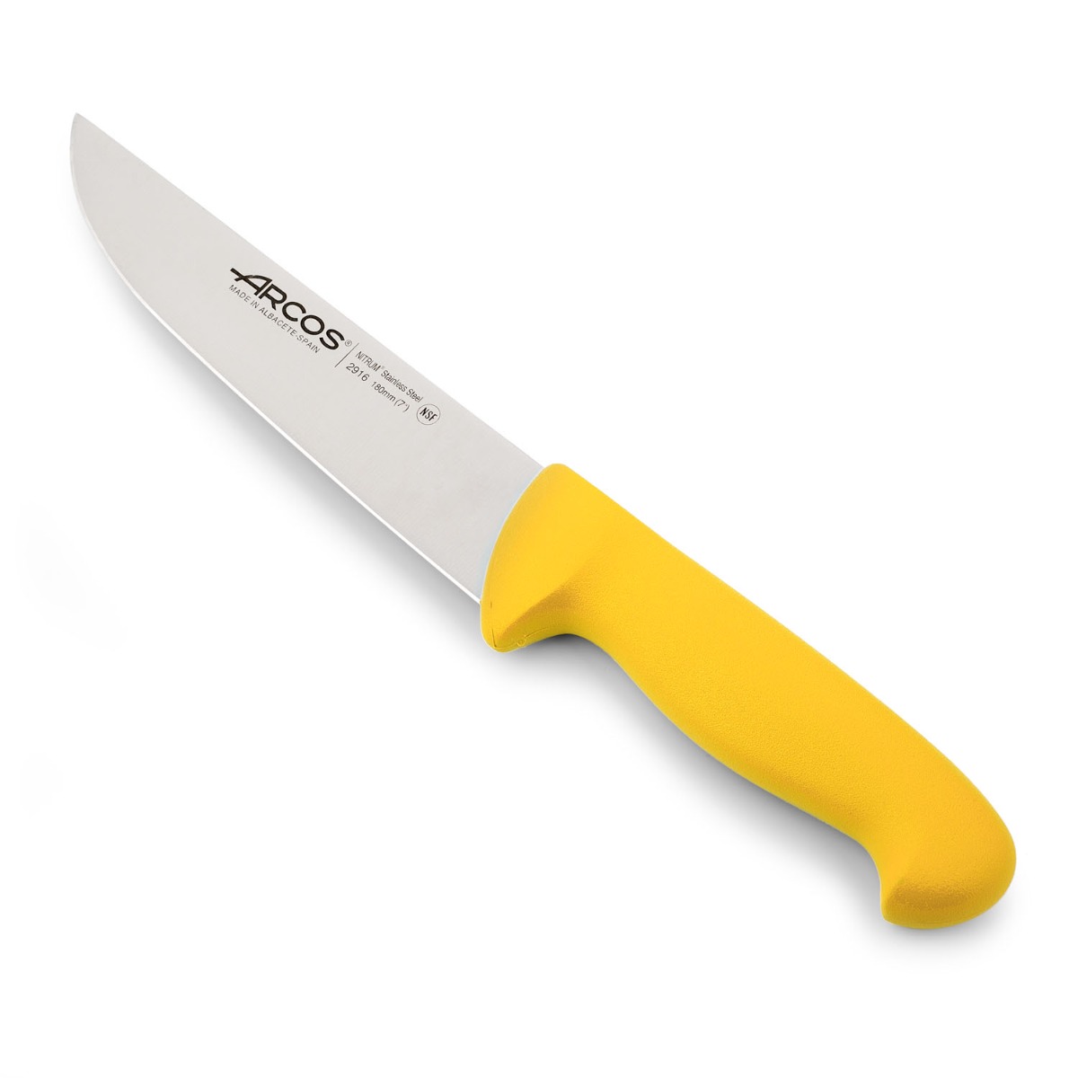 Arcos Cuchillo Carnicero laerie 2900 Acero Inoxidable Nitrum. Cuchillo Carne. Mango Polipropileno Amarillo.istema Identificación Color para Uso Prolongado y Pesado. Color Amarillo.