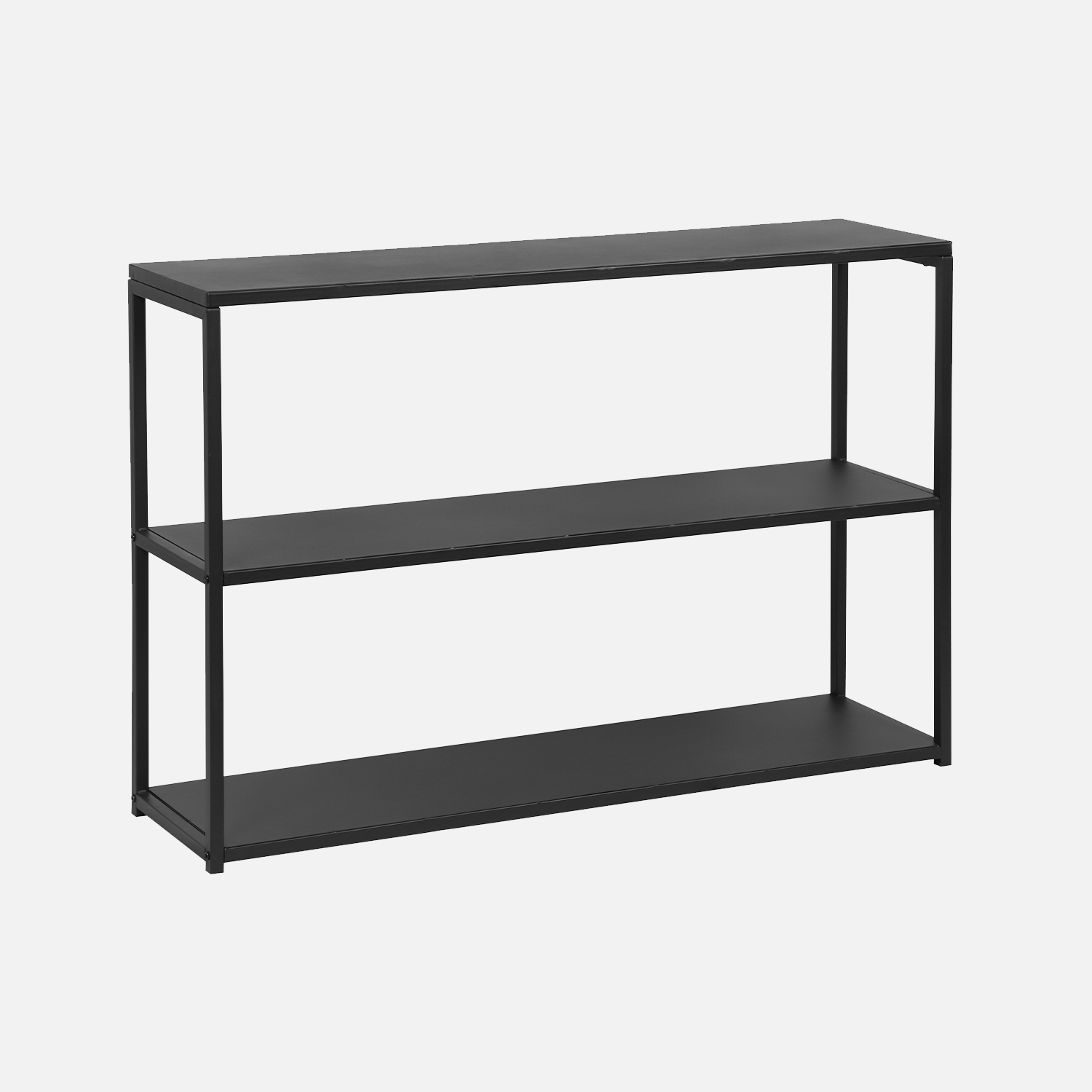 sweeek - Estantería industrial baja de metal de 3 niveles, 120cm , Industrielle , 120x30x80