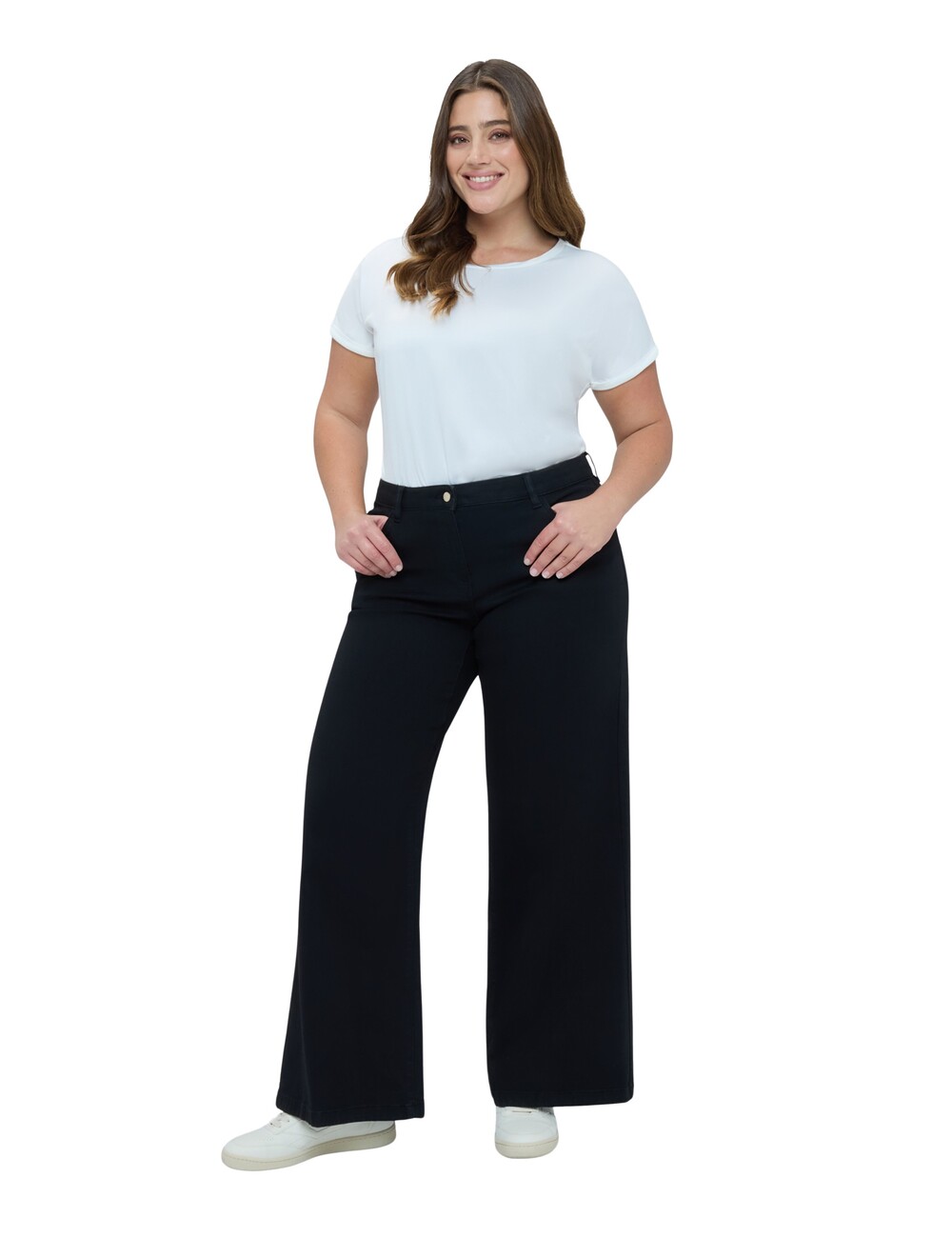 Fiorella Rubino - Jeans Wide Leg lavado total black