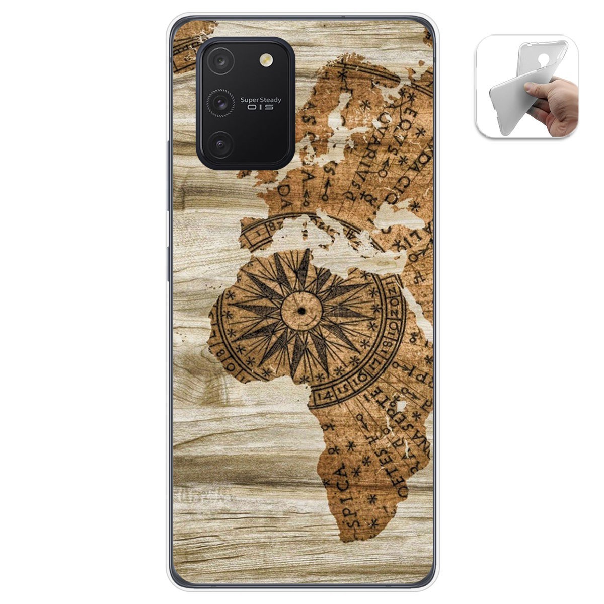 Tumundosmartphone Funda Gel Tpu para Samsung Galaxy S10 Lite diseño Madera 07 Dibujos