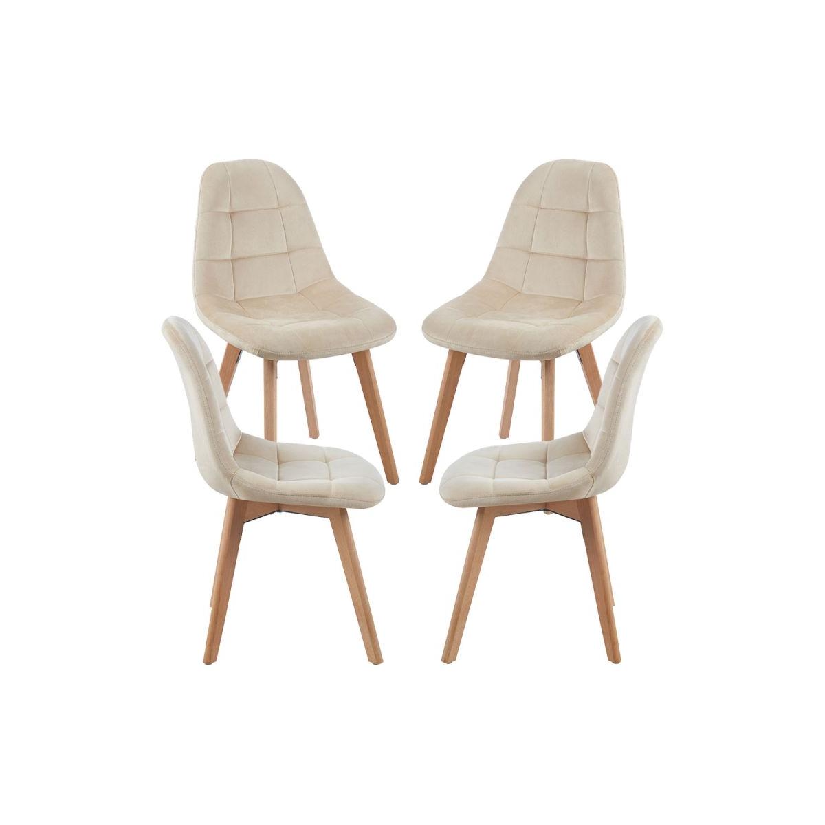 Regalos Miguel - Packs Sillas Comedor - Pack 4 Sillas Kelen Terciopelo - Beige