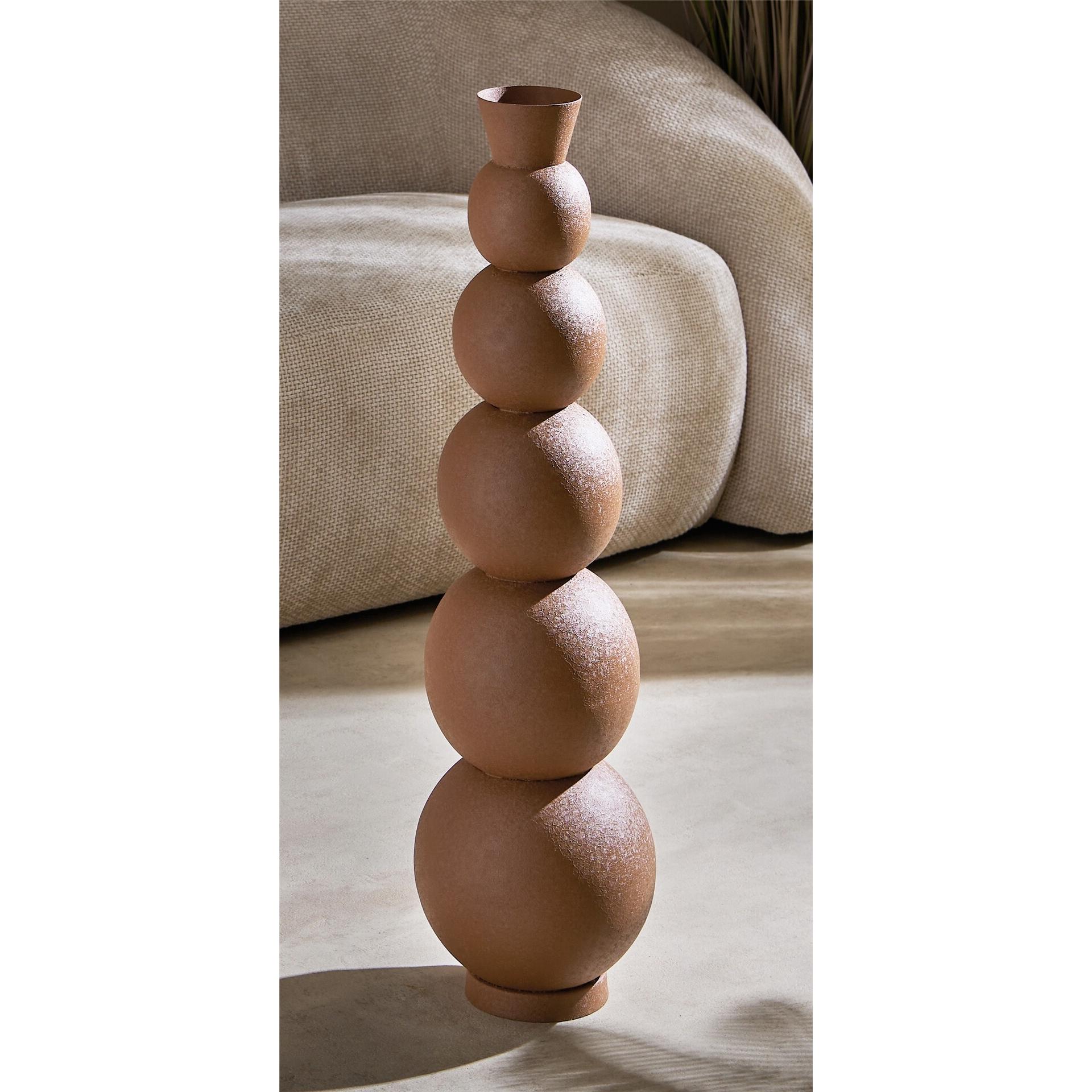 Jarron esferas metal terracota 75 cms. 20dx75 cms. El mejor complemento para tu hogar.