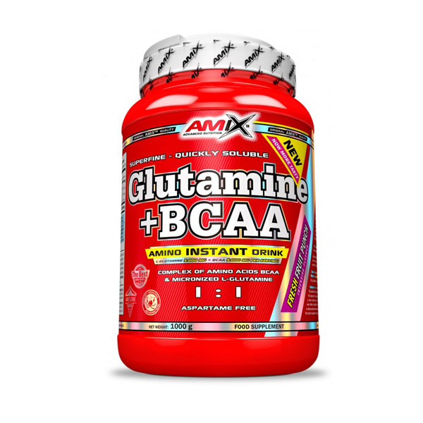AMIX Glutamine + BCAA Powder - 1 Kg para Recuperación Muscular y Rendimiento Deportivo