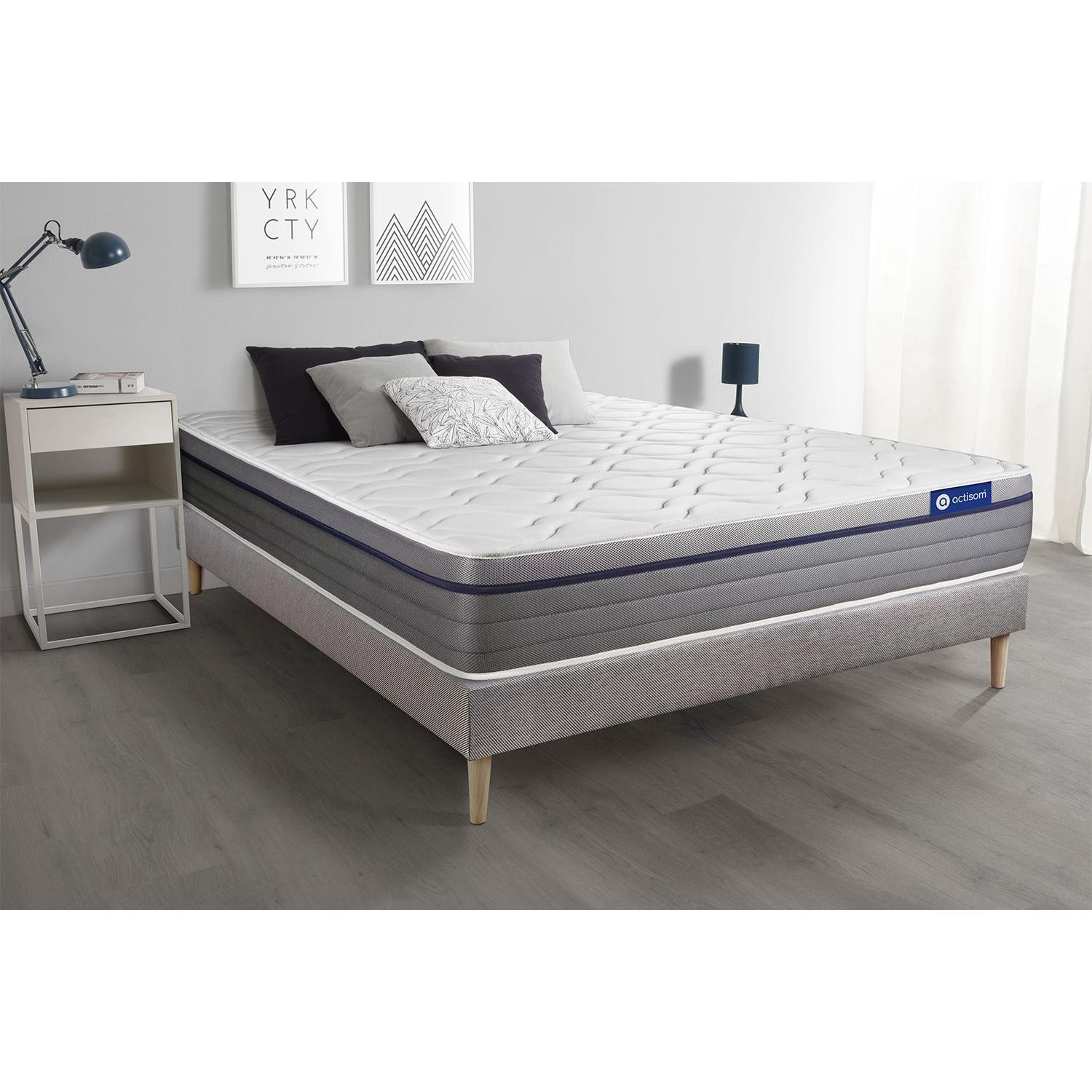 Pack colchón Actilatex zen 120x190cm + Somier, Látex y espuma viscoelástica, 7 zonas de confort