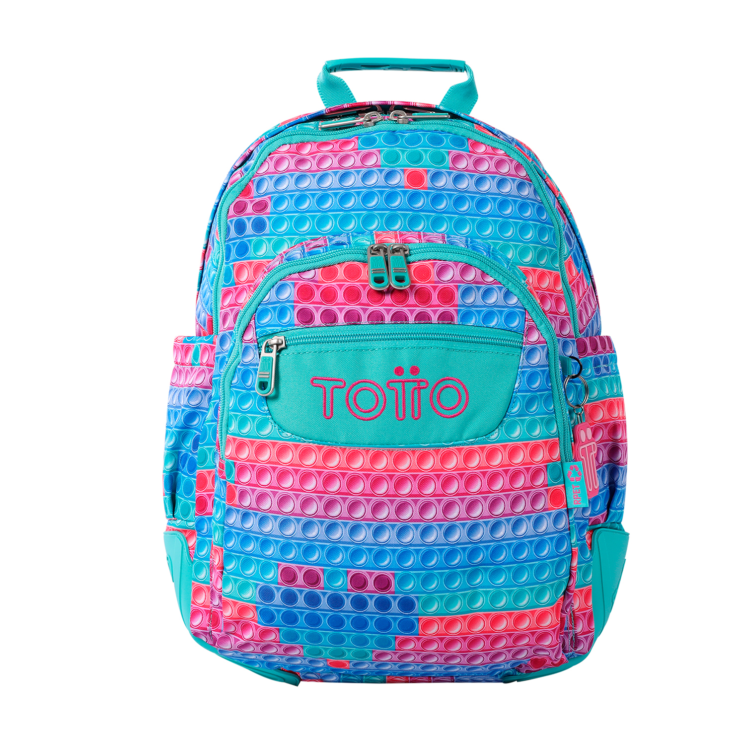 Totto Mochila escolar Rayol Material: Poliéster reciclado 33 x 44 x 13.5 cm